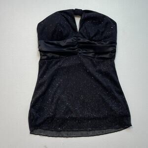 Vintage Y2K Strapless Sparkly Tube Top / STUDIO Y / Sz S / Indie Sleaze Glam